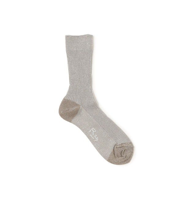 Ray BEAMS 「グリッター リブ ソックス」|ソックス|SILVER