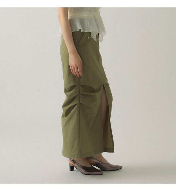 Ray BEAMS 「ダブル ウエスト タック スカート」|タイト|