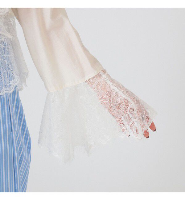 Ray BEAMS 「レース キリカエ フレア スリーブ シャツ」|シャツ・ブラウス|