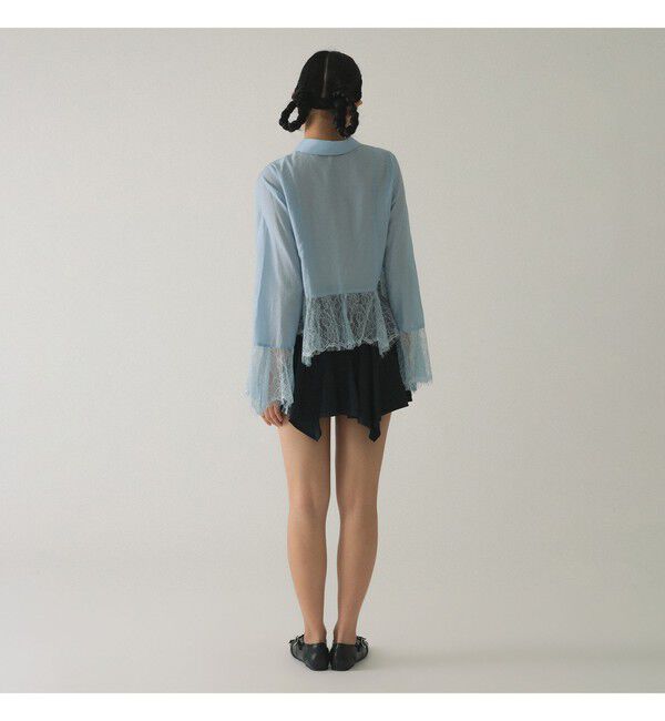 Ray BEAMS 「レース キリカエ フレア スリーブ シャツ」|シャツ・ブラウス|