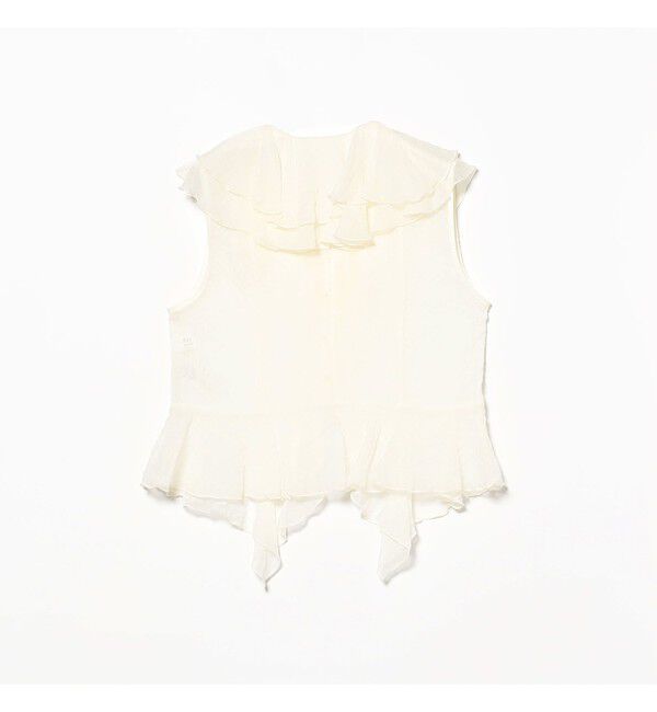 Ray BEAMS 「ラッフルカラー ノースリーブ ブラウス」|シャツ・ブラウス|