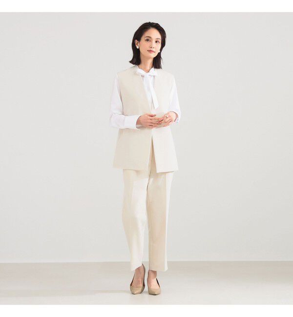 Demi-Luxe BEAMS 「	ラペルレス 2ボタン ジレ」|ダウン|