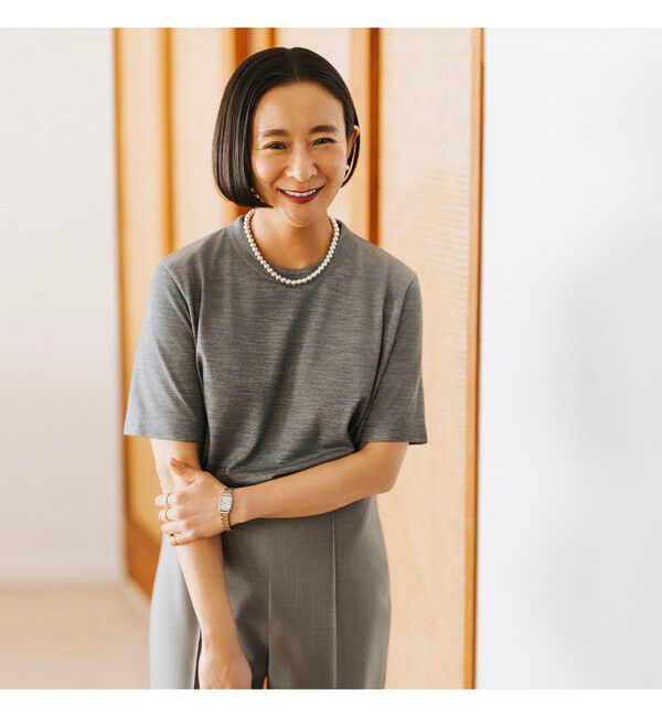 Demi-Luxe BEAMS 「【別注】スタイリスト佐藤佳菜子 &times; SLOANE / ウール混 クルーネック  Tシャツ」|Tシャツ・カットソー|GREY