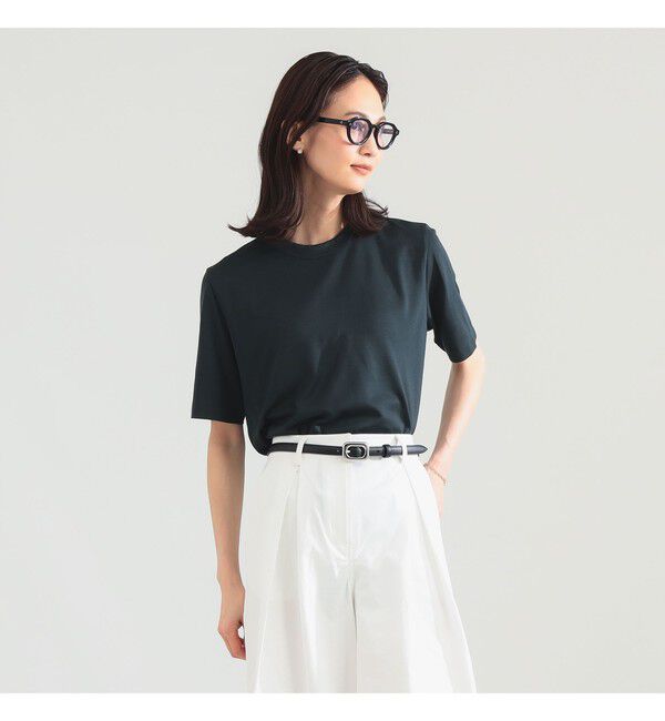 Demi-Luxe BEAMS 「【別注】スタイリスト佐藤佳菜子 &times; SLOANE / ウール混 クルーネック  Tシャツ」|Tシャツ・カットソー|CHARCOAL.GREY