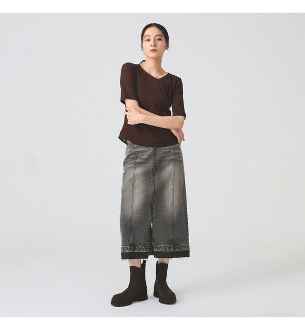 Ray BEAMS 「バックスリット カーブ ヘムTシャツ」|Tシャツ・カットソー|