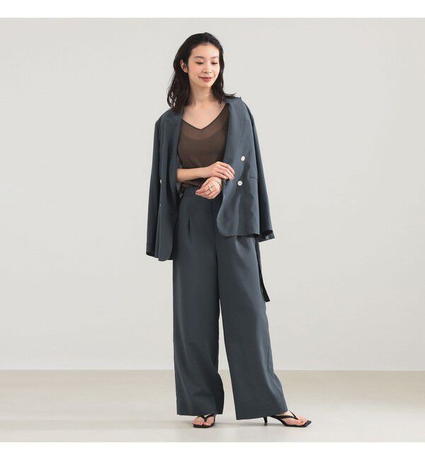 Demi-Luxe BEAMS 「AK+1 / シアー サイドベルト パンツ」|チノ|