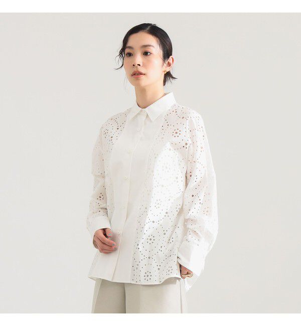 Demi-Luxe BEAMS 「アイレット パターン オーバーシャツ」|シャツ・ブラウス|