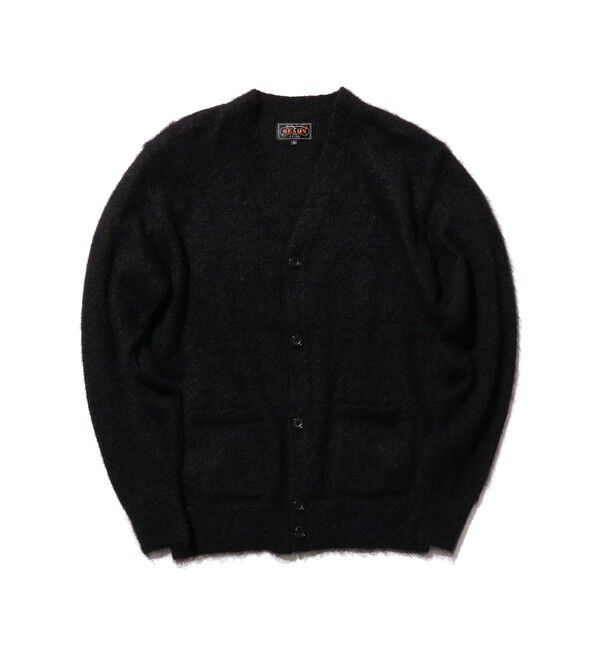 BEAMS PLUS「ストレッチ モヘヤ カーディガン」|ニット・セーター|BLACK