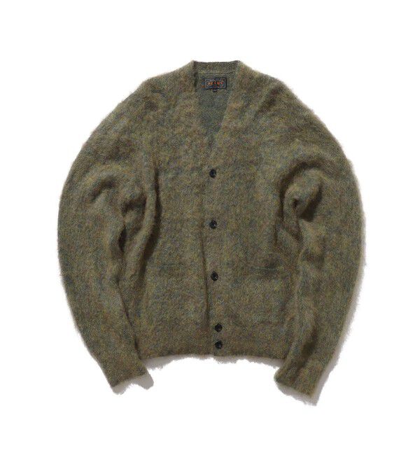 BEAMS PLUS「ストレッチ モヘヤ カーディガン」|ニット・セーター|GREEN