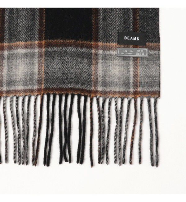 BEAMS「グラデーション チェック マフラー」|マフラー|