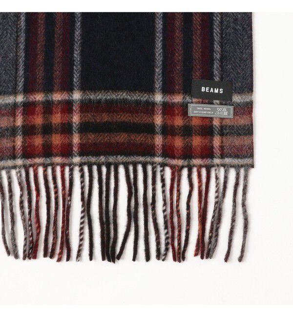 BEAMS「グラデーション チェック マフラー」|マフラー|