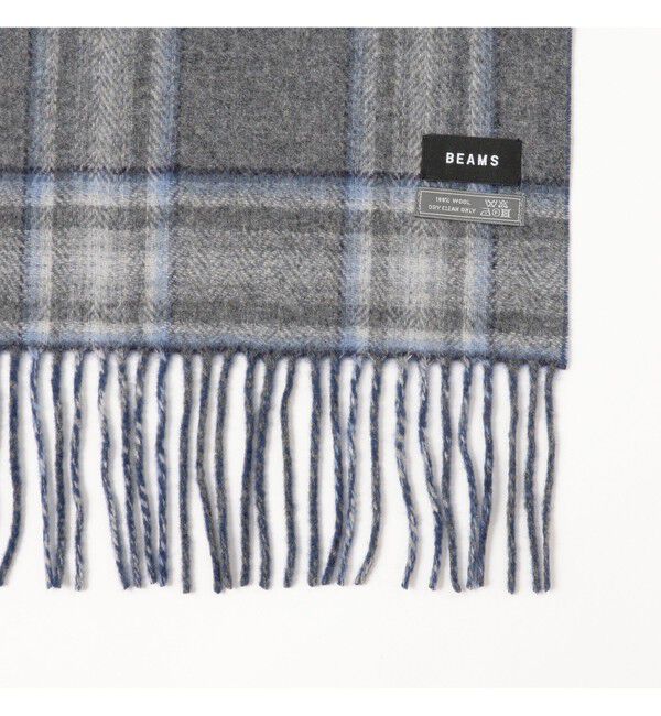 BEAMS「グラデーション チェック マフラー」|マフラー|