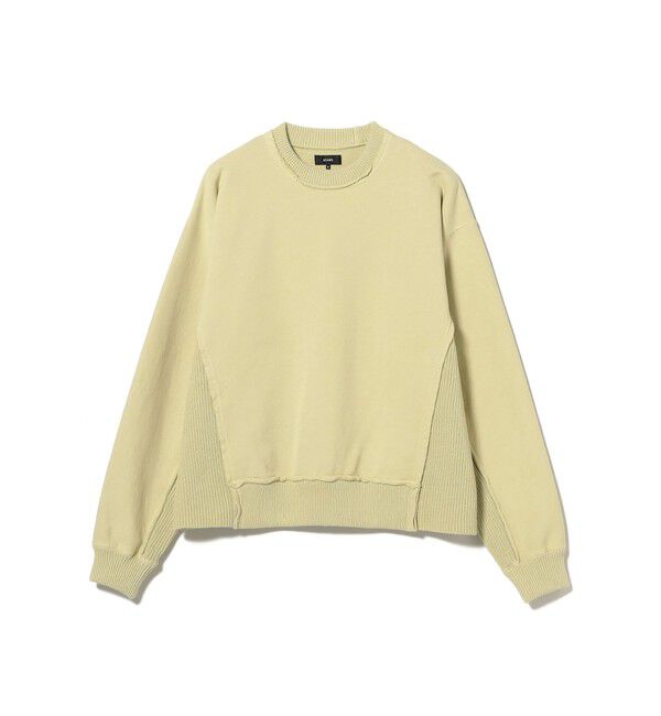 BEAMS「【ワイドショートフィット】ドッキング クルーネック スウェット」|スウェット・ジャージ|