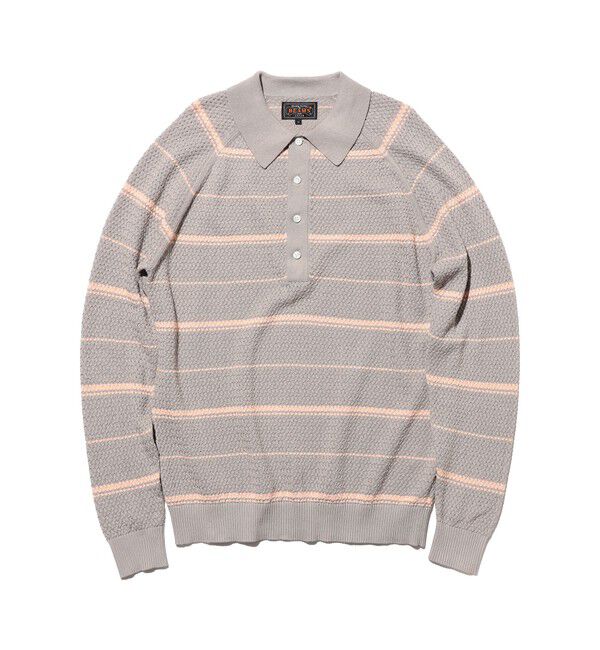 BEAMS PLUS「Knit Polo Basket Weave Stripe」|ポロシャツ|