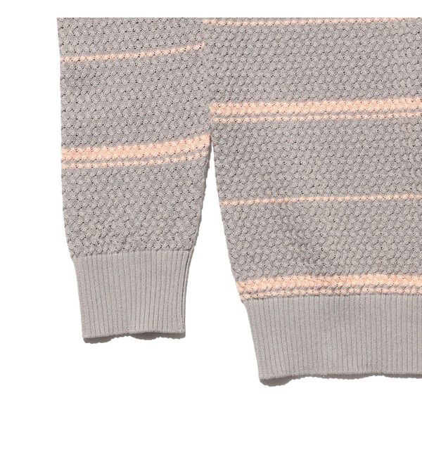 BEAMS PLUS「Knit Polo Basket Weave Stripe」|ポロシャツ|