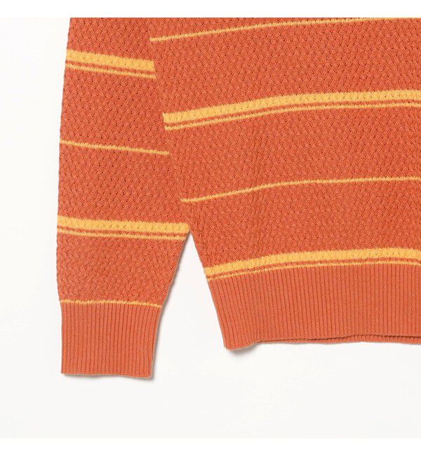 BEAMS PLUS「Knit Polo Basket Weave Stripe」|ポロシャツ|
