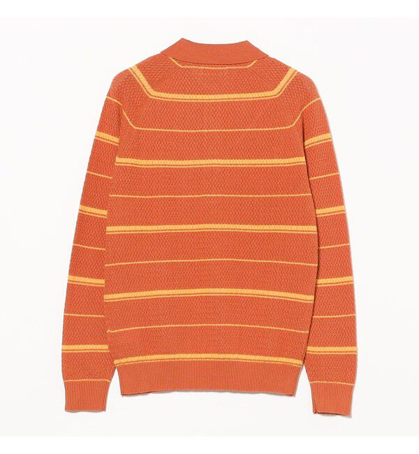 BEAMS PLUS「Knit Polo Basket Weave Stripe」|ポロシャツ|