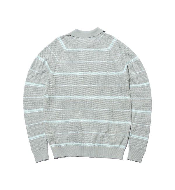 BEAMS PLUS「Knit Polo Basket Weave Stripe」|ポロシャツ|