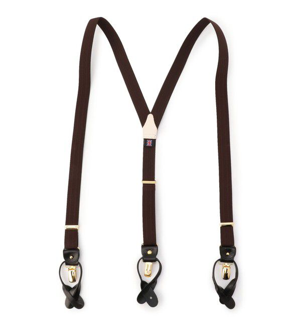 SHIPS「ALBERT THURSTON: 2.5cm ヘリンボーン サスペンダー」|サスペンダー|ブラウン系