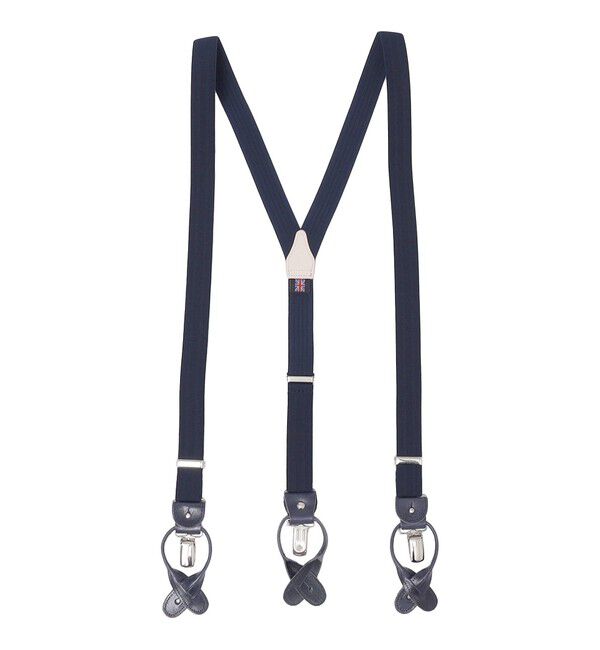SHIPS「ALBERT THURSTON: 2.5cm ヘリンボーン サスペンダー」|サスペンダー|ネイビー