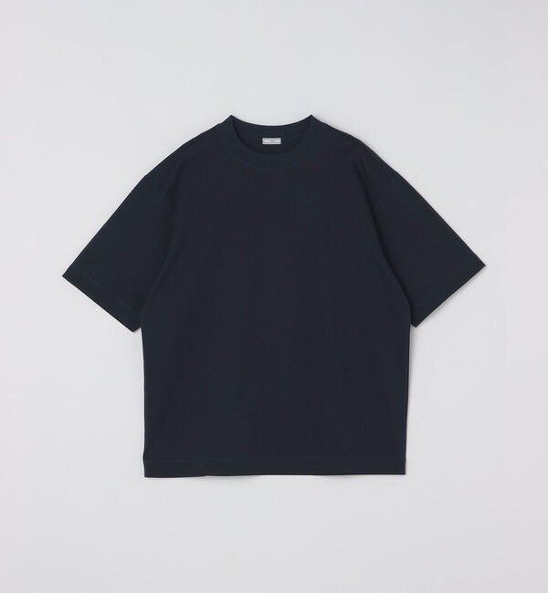 SHIPS「SHIPS: クルーネック ハイゲージ ダンボールニットTシャツ ライト」|Tシャツ・カットソー|ロイヤルブルー
