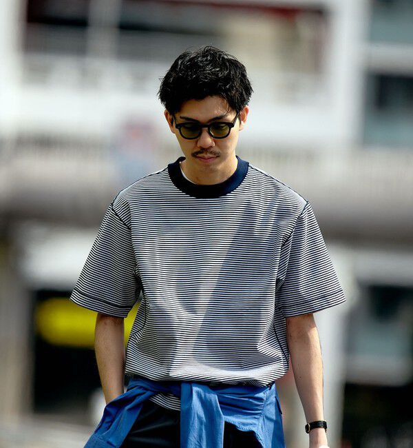 SHIPS「SHIPS: クルーネック ハイゲージ ダンボールニットTシャツ ライト」|Tシャツ・カットソー|