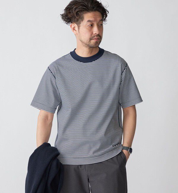 SHIPS「SHIPS: クルーネック ハイゲージ ダンボールニットTシャツ ライト」|Tシャツ・カットソー|