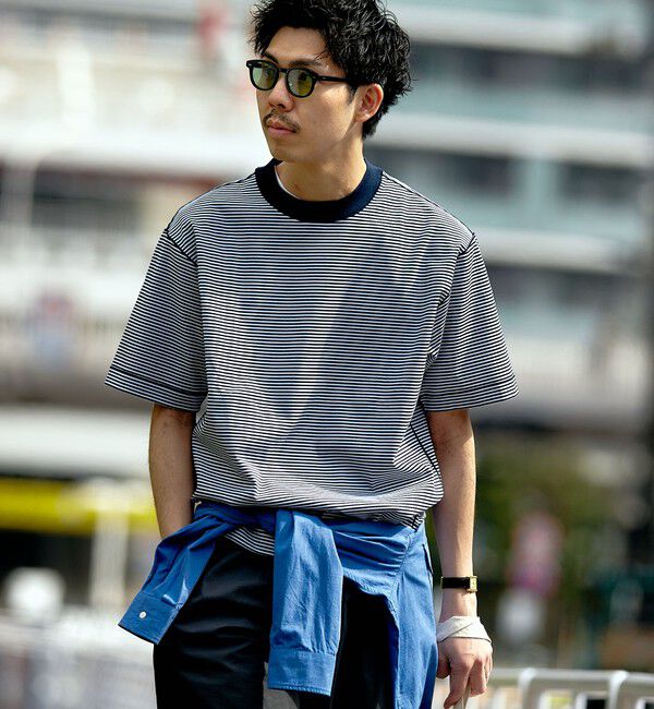 SHIPS「SHIPS: クルーネック ハイゲージ ダンボールニットTシャツ ライト」|Tシャツ・カットソー|