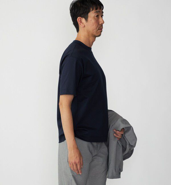 SHIPS「SHIPS: クルーネック ハイゲージ ダンボールニットTシャツ ライト」|Tシャツ・カットソー|