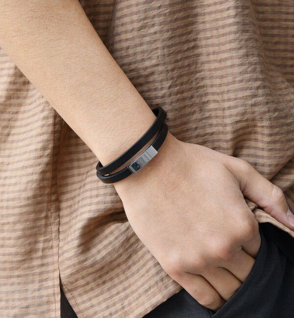 SHIPS any「SHIPS any: レザー マグネット ブレスレット◇」|ブレスレット・バングル|ブラック