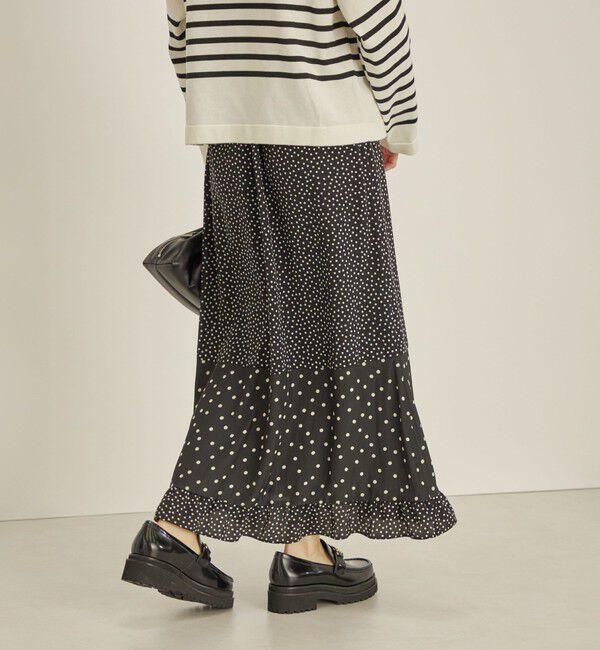 SHIPS for women「〈手洗い可能〉切替 プリント セミフレア スカート」|スカート|