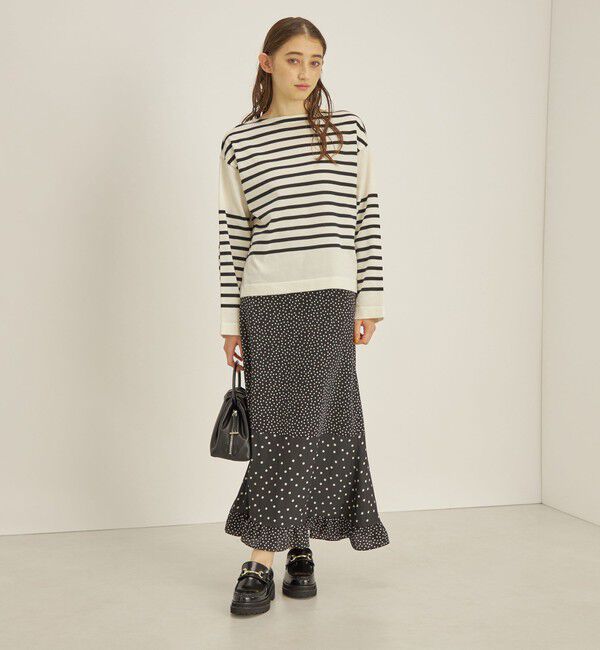 SHIPS for women「〈手洗い可能〉切替 プリント セミフレア スカート」|スカート|