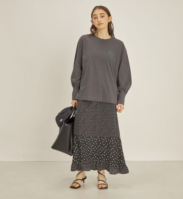 SHIPS for women「〈手洗い可能〉切替 プリント セミフレア スカート」|スカート|