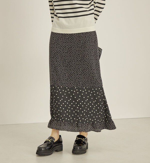 SHIPS for women「〈手洗い可能〉切替 プリント セミフレア スカート」|スカート|