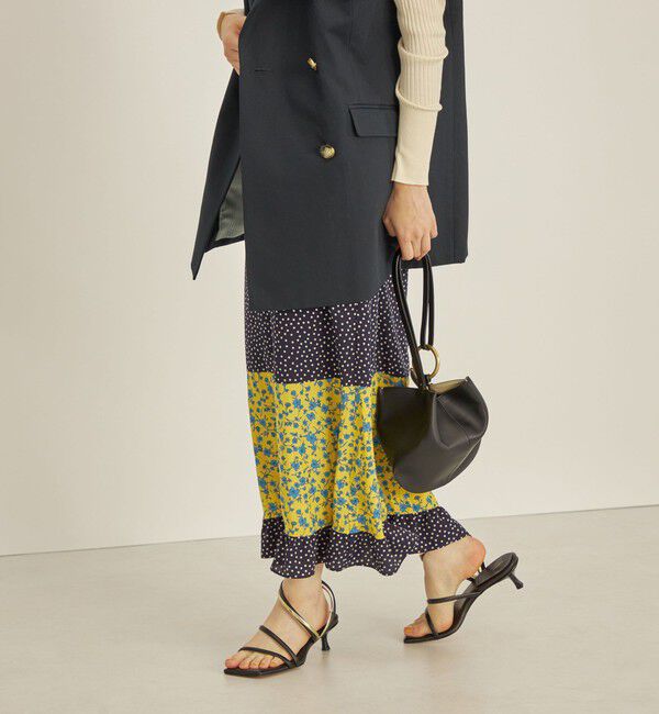 SHIPS for women「〈手洗い可能〉切替 プリント セミフレア スカート」|スカート|