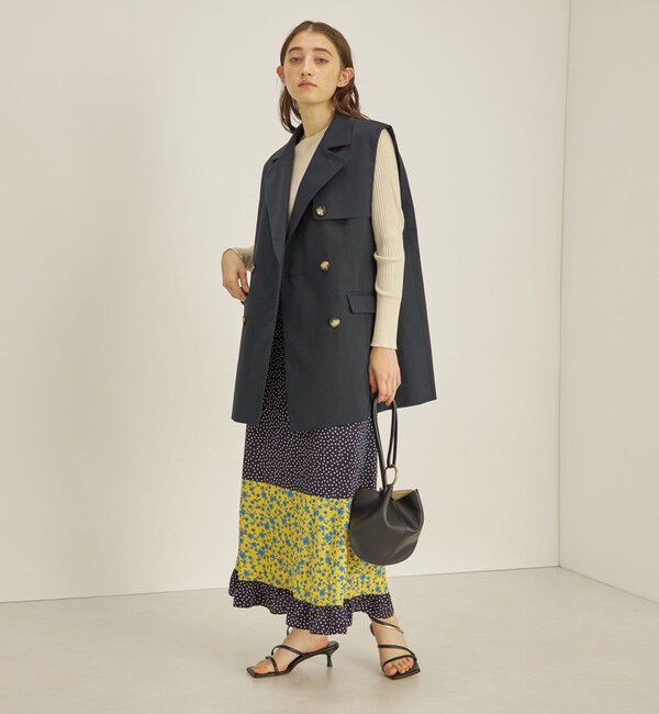 SHIPS for women「〈手洗い可能〉切替 プリント セミフレア スカート」|スカート|