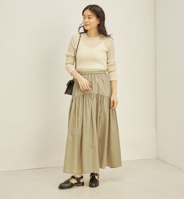 SHIPS for women「〈手洗い可能〉タフタ ティアード ロング スカート」|スカート|
