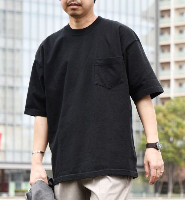 SHIPS any「SHIPS any: "COTTON USA"  ヘビーウェイト クルーネック ポケット Tシャツ」|Tシャツ・カットソー|