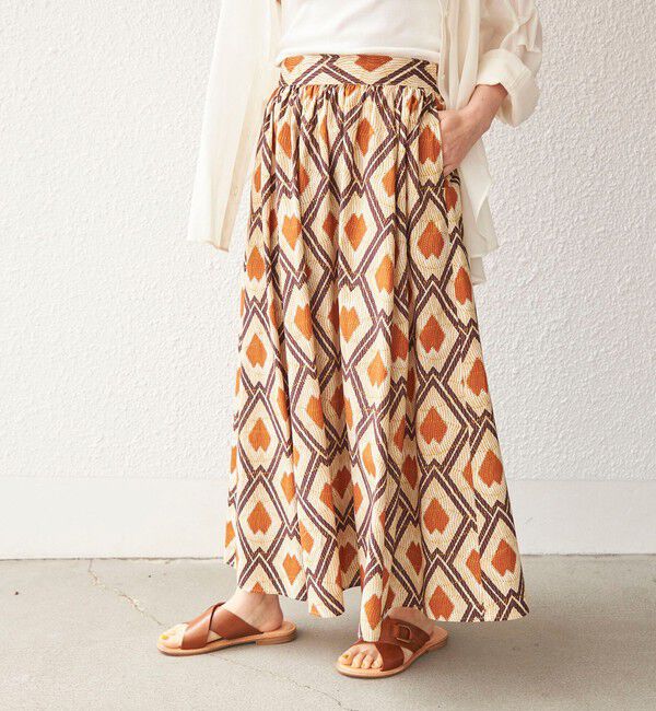 SHIPS for women「〈手洗い可能〉綿 エスニック プリント ボリューム スカート◇」|スカート|