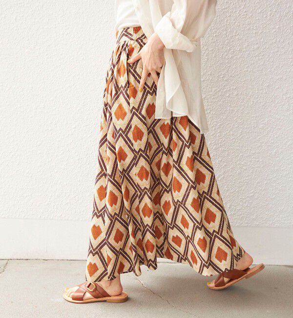 SHIPS for women「〈手洗い可能〉綿 エスニック プリント ボリューム スカート◇」|スカート|