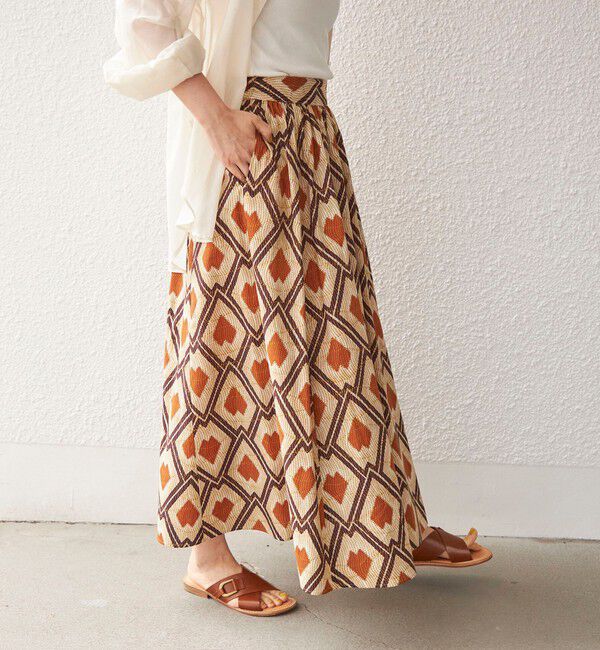 SHIPS for women「〈手洗い可能〉綿 エスニック プリント ボリューム スカート◇」|スカート|