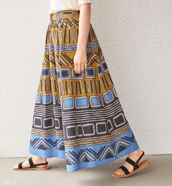 SHIPS for women「〈手洗い可能〉綿 エスニック プリント ボリューム スカート◇」|スカート|