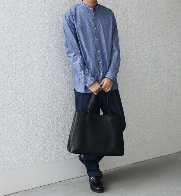 SHIPS any「SHIPS any: ストライプ / ソリッド リラックス バンドカラー シャツ 25AW◇」|シャツ・ブラウス|
