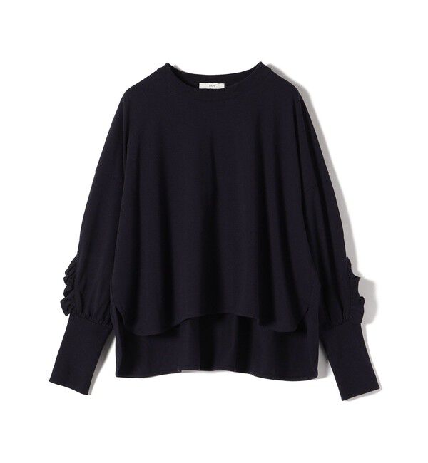 SHIPS for women「〈洗濯機可能〉ロング リブ スリーブ フリル カットソー」|Tシャツ・カットソー|