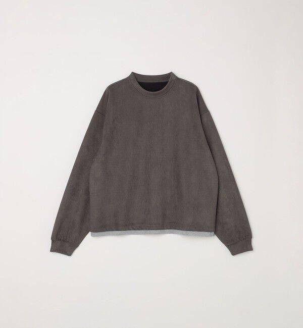 SHIPS any「SHIPS any: 〈洗濯機可能〉フェイクスエード (ポリエステル) / レイヤード クルーネック プルオーバー◇」|スウェット・ジャージ|