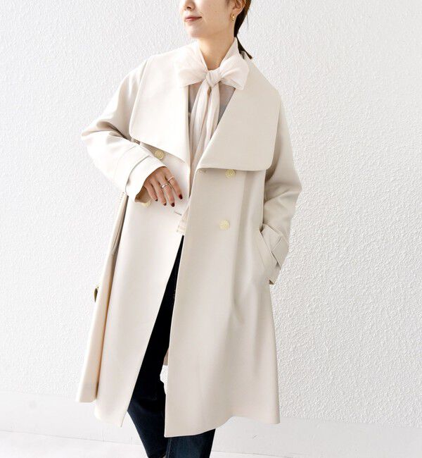 SHIPS any「SHIPS any: ドライツイル ショールカラー Aライン コート［NAVY BLUE］」|その他|