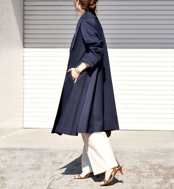 SHIPS any「SHIPS any: ドライツイル ショールカラー Aライン コート［NAVY BLUE］」|その他|