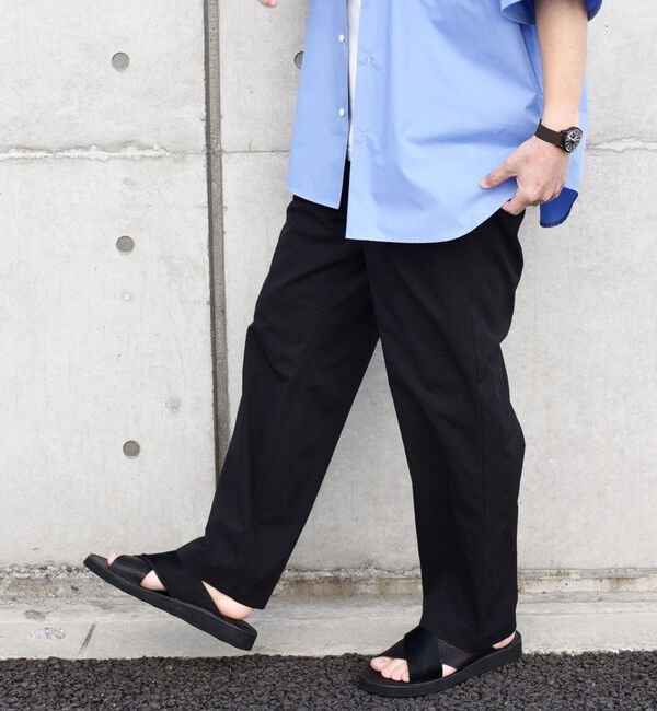 SHIPS any「SHIPS any: 〈撥水・軽量〉SOLOTEX(R) シアサッカー セミワイド イージーパンツ◆」|チノ|ブラック