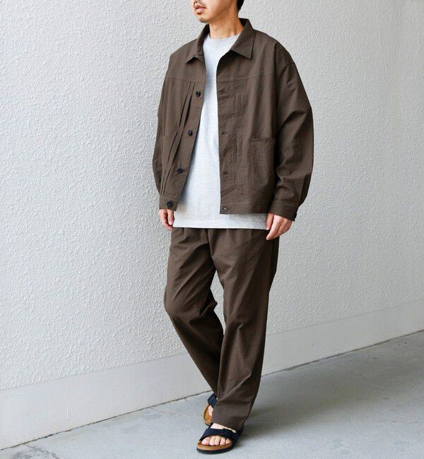 SHIPS any「SHIPS any: 〈撥水・軽量〉SOLOTEX(R) シアサッカー セミワイド イージーパンツ◆」|チノ|