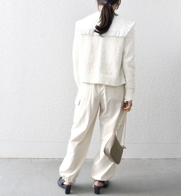 SHIPS any「SHIPS any:〈洗濯機可能〉コットン サテン フリル カラー ブラウス」|シャツ・ブラウス|